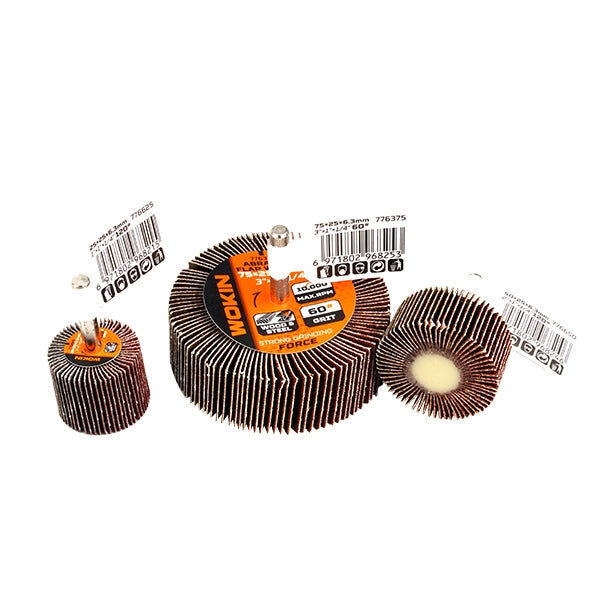 Lamell Slipehjul - 75x25mmx6.35mm - Grit120# - wokin