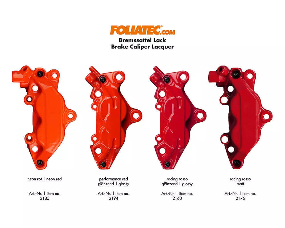 Foliatec Brake Caliper Lacquer Set - Performance Red 3 components - Garasjekos.no