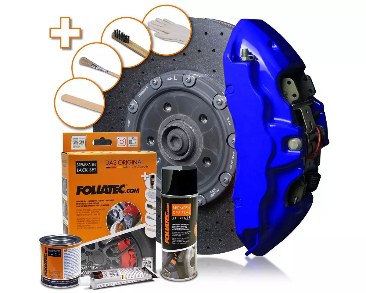 Foliatec Brake Caliper Lacquer Set - RS blue, 3 components - Garasjekos.no