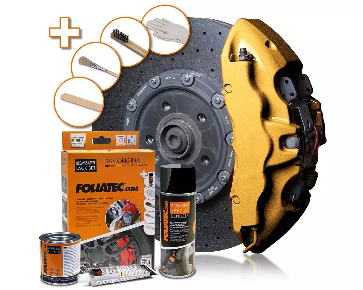 Foliatec Brake Caliper Lacquer Set - Prestige Gold Metallic - Garasjekos.no