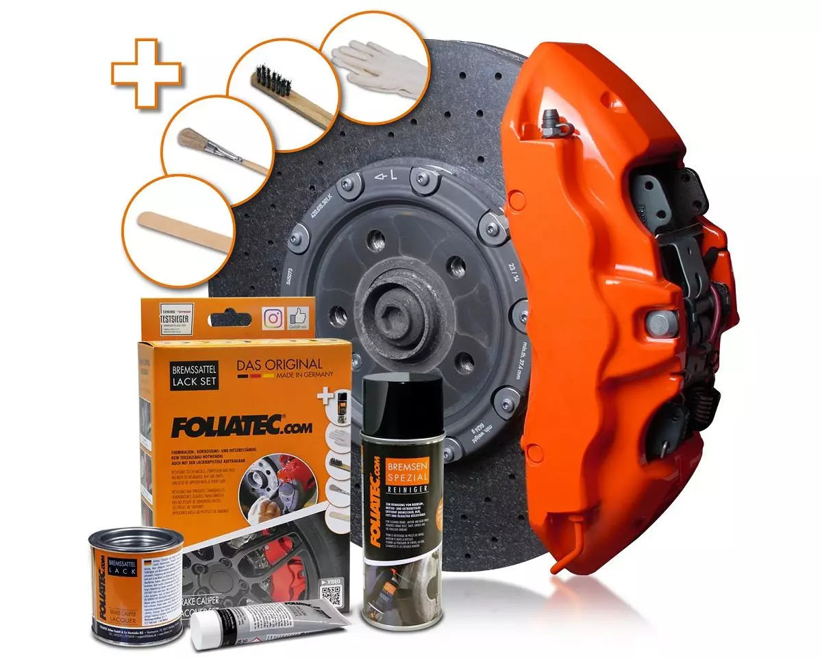 Foliatec Brake Caliper Lacquer Set - flame orange, 3 components - Garasjekos.no